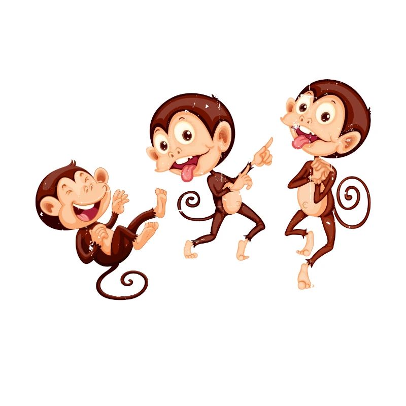 Three Monkeys. Drei Äffchen.