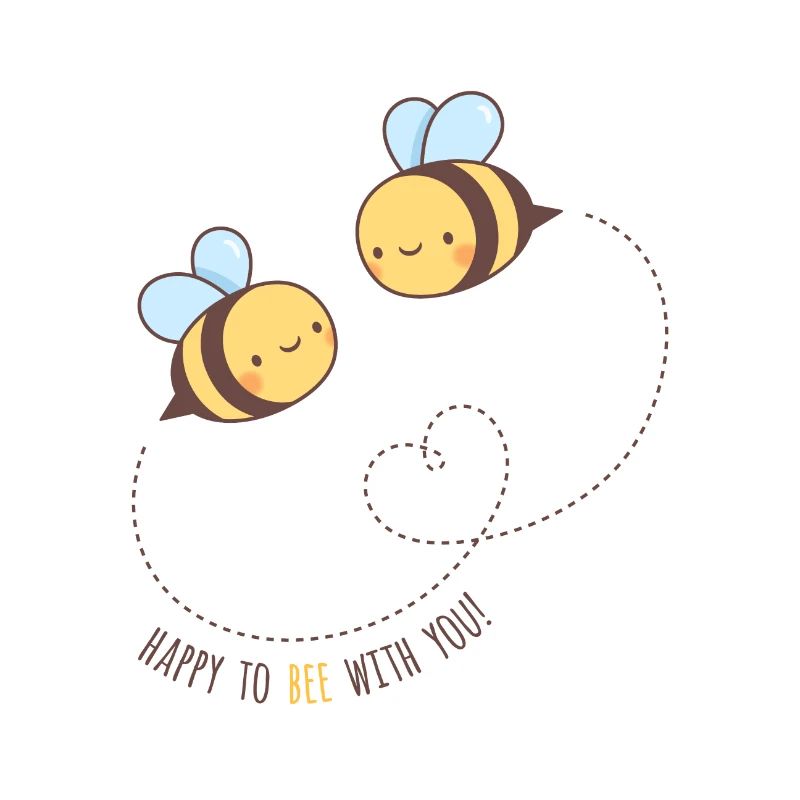 Mignon heureux d'abeille avec vous, calembours