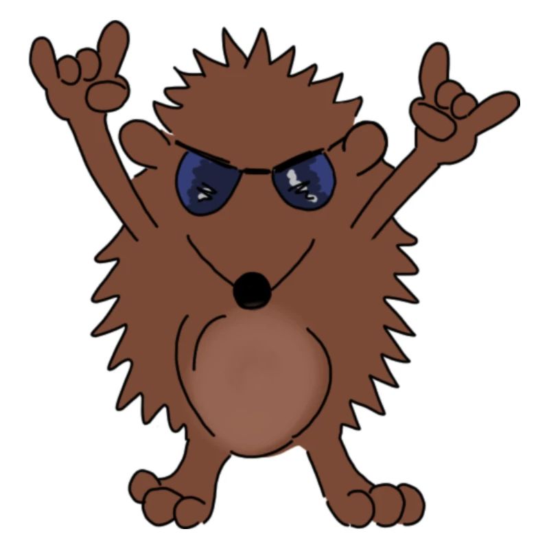 Cooler Igel mit Rockerhänden Geschenk