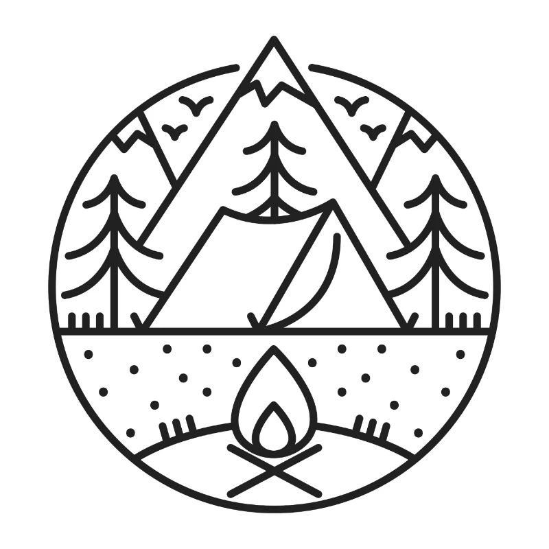 Camping - Extérieur - Feu de camp - Tentes
