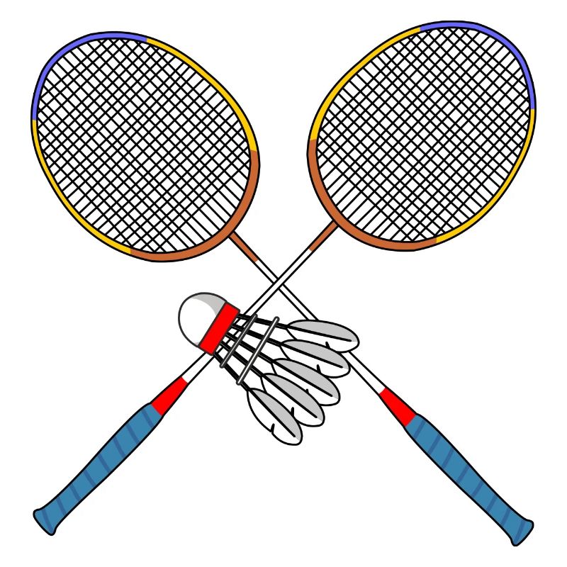 Badmintonschläger und Shuttle