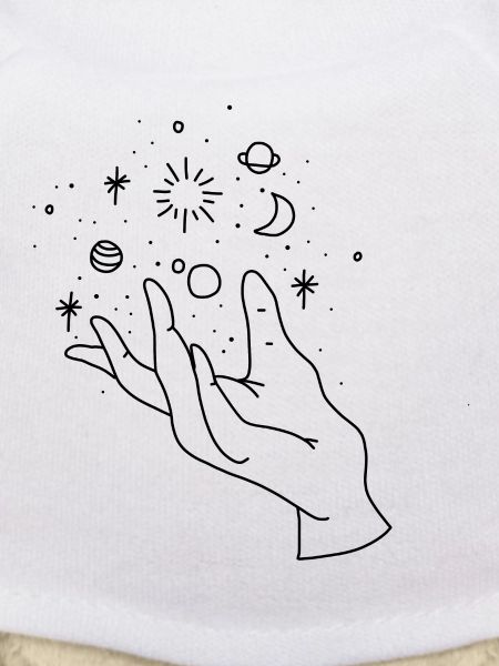Hand moon space dark