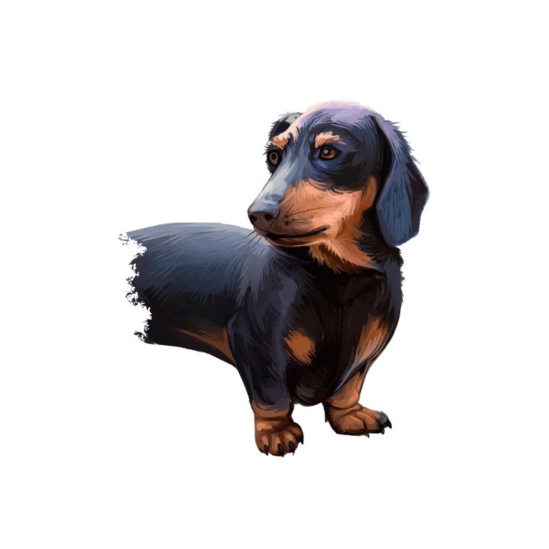 Illustration de l’aquarelle de chien teckel