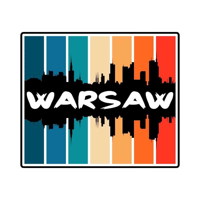 Varsovie Pologne Skyline Silhouette Souvenir de voyage