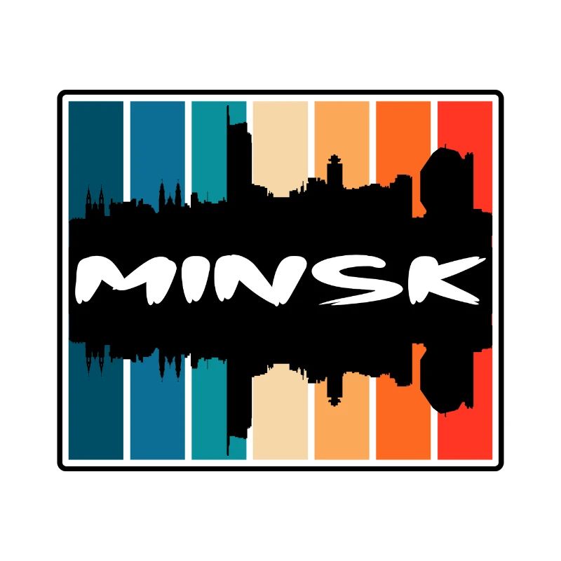 Minsk Biélorussie Skyline Silhouette Souvenir de voyage