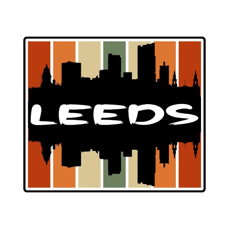 Leeds Angleterre Skyline Silhouette Souvenir de voyage