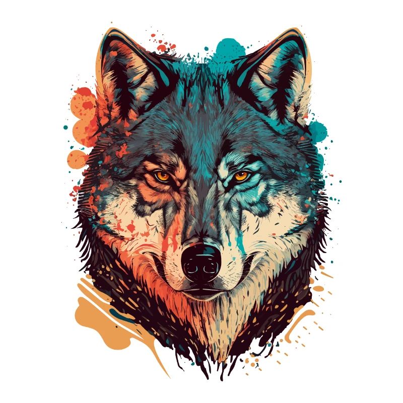 Trendige Zeichnung eines Wolfes