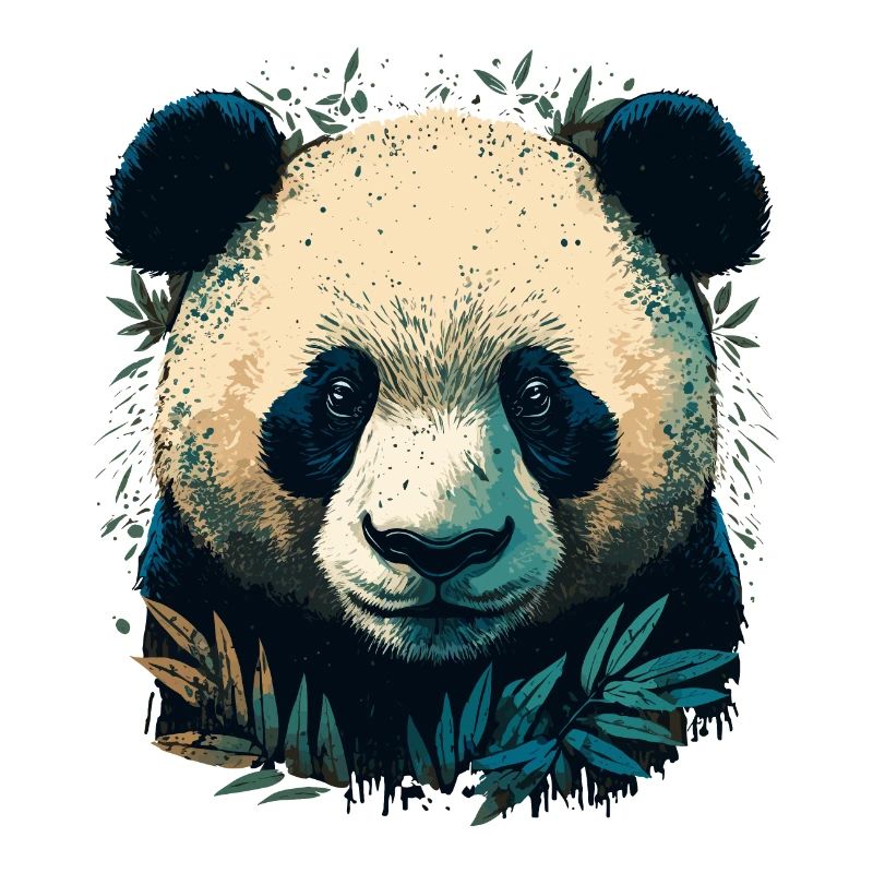 Panda mit Bambusleaths