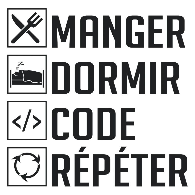 Manger, Dormir, Code, Répéter