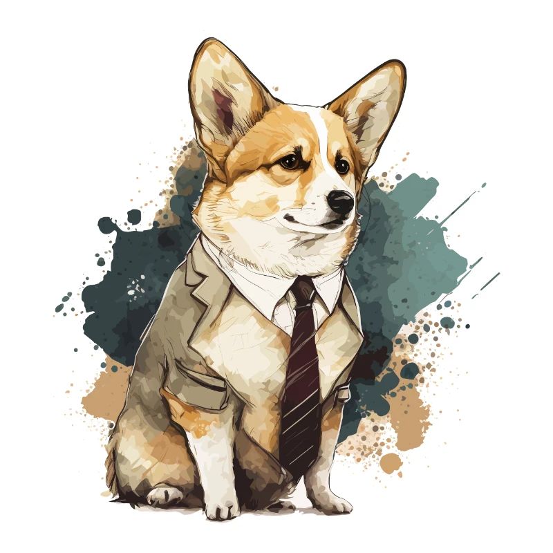 Corgi in White Suit