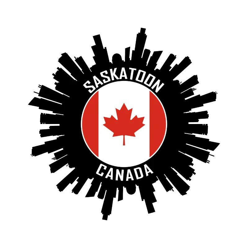 Saskatoon Skyline Kanada Flagge Reise-Souvenir