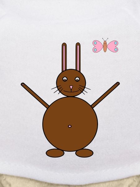 Brown Rabbit & Pink/Blue Butterfly