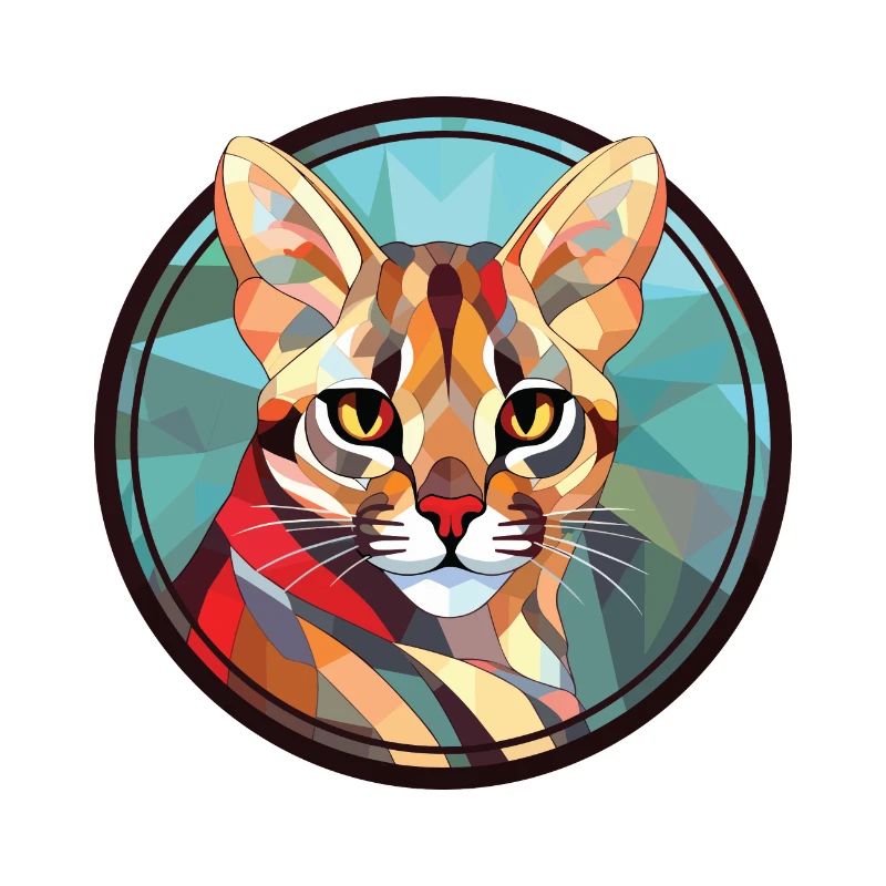 Ocelot Chat Aquarelle colorée Illustration d’animaux