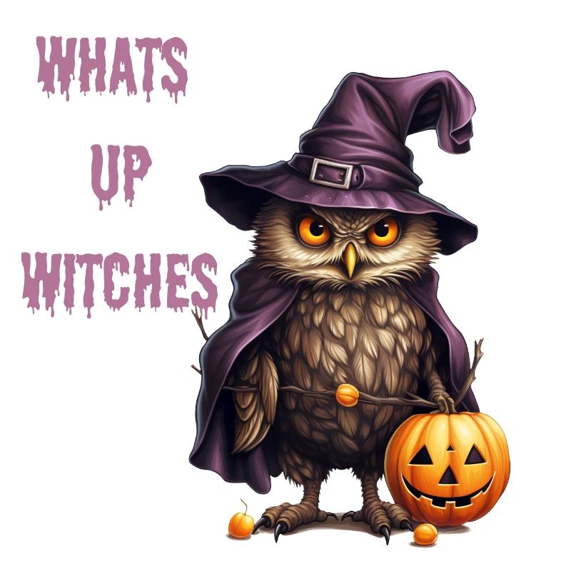 Gothic Whimsy: Owl, Pumpkin, Witch Hat
