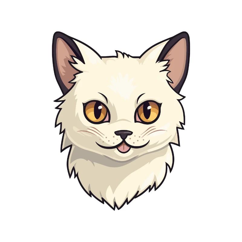 Illustration d’aquarelle de dessin animé de chat balinais