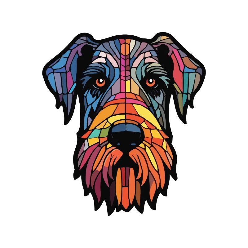 Schnauzer géant race de chien Illustration à l’aquarelle