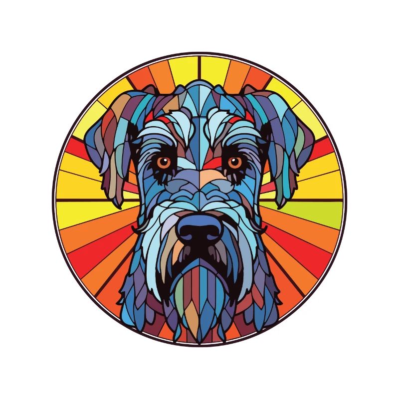 Illustration à l’aquarelle de race de chien Schnauzer géant