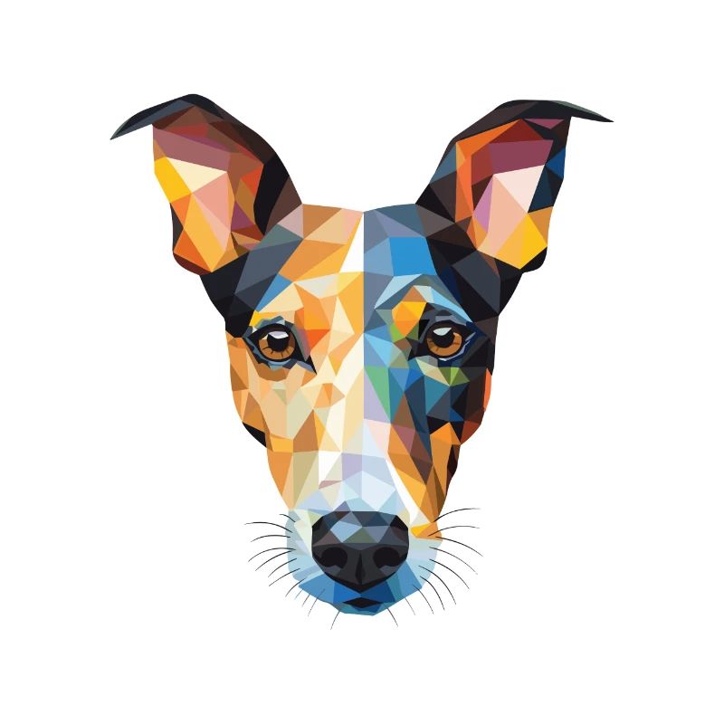 Glatte Foxterrier-Hunderasse buntes Aquarell