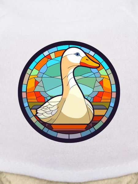 Gänse-Buntglas-Cartoon-Kawaii-Tier