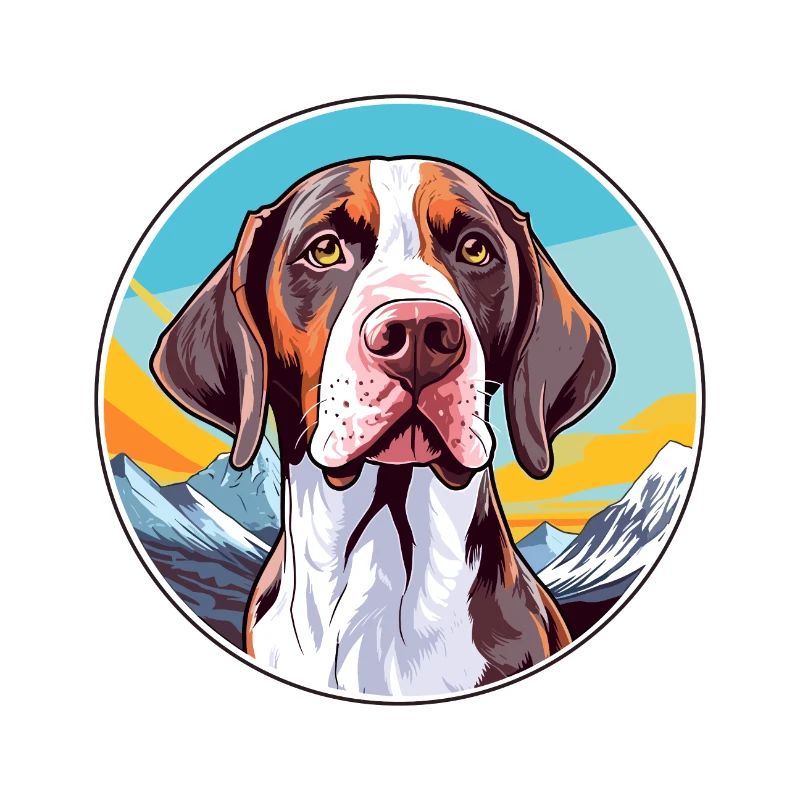 Ariege Pointer chien race dessin animé Kawaii aquarelle