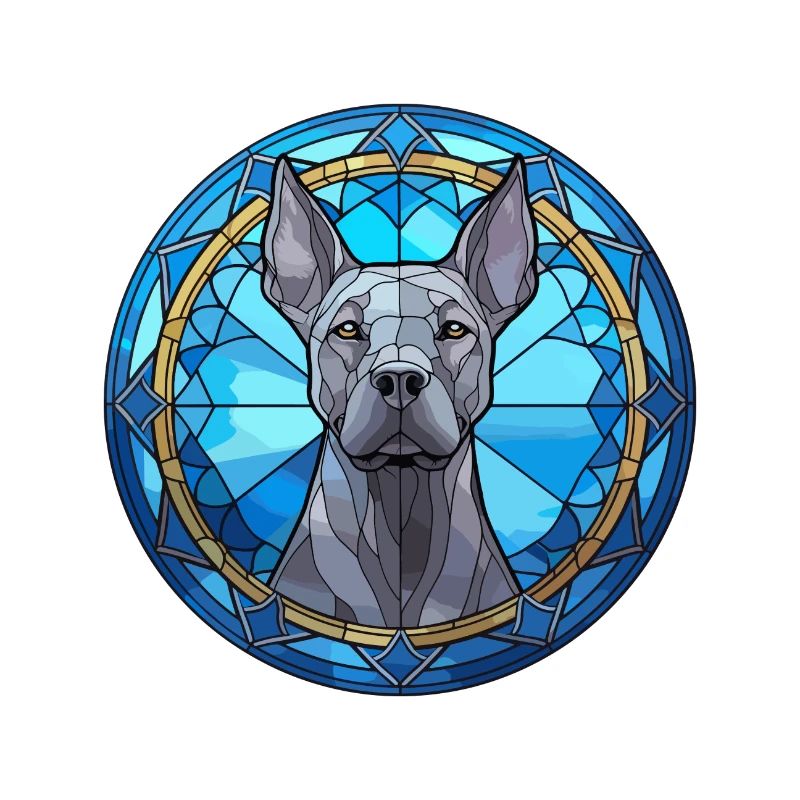 Blauer Thai Ridgeback Hund Rasse Buntglas Farbe