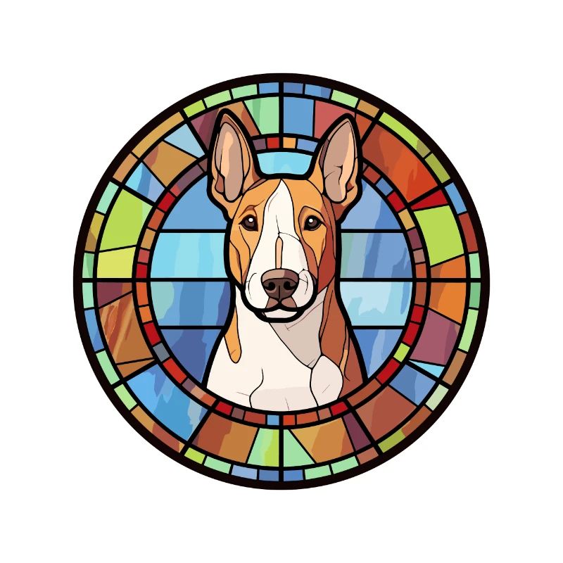 Bullterrier Hunderasse Buntes Glas