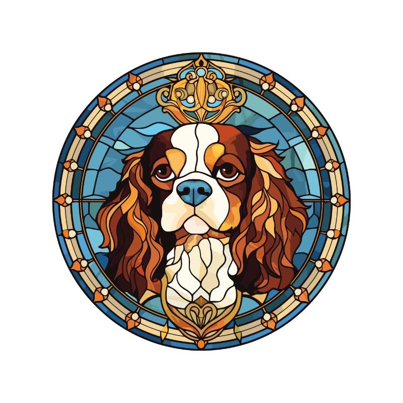Cavalier Hunderasse Buntes Glas Buntes Wassercol