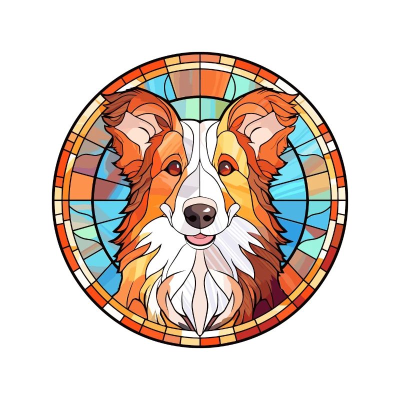 Shetland Schäferhund Hunderasse Buntglas Bunt