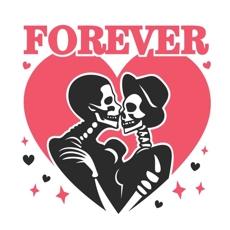 Saint Valentin crâne amour baisers