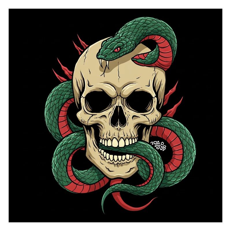 Shadow & – Crâne et serpent combinés