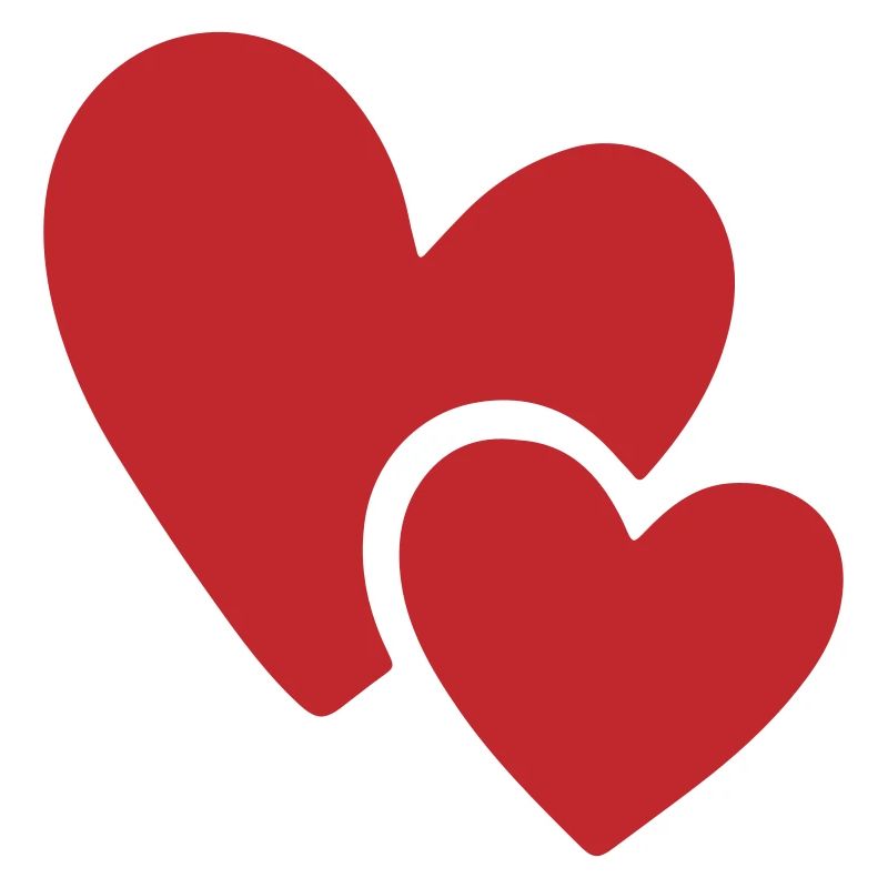 Zwei rote Herzen Liebe Icon Logo