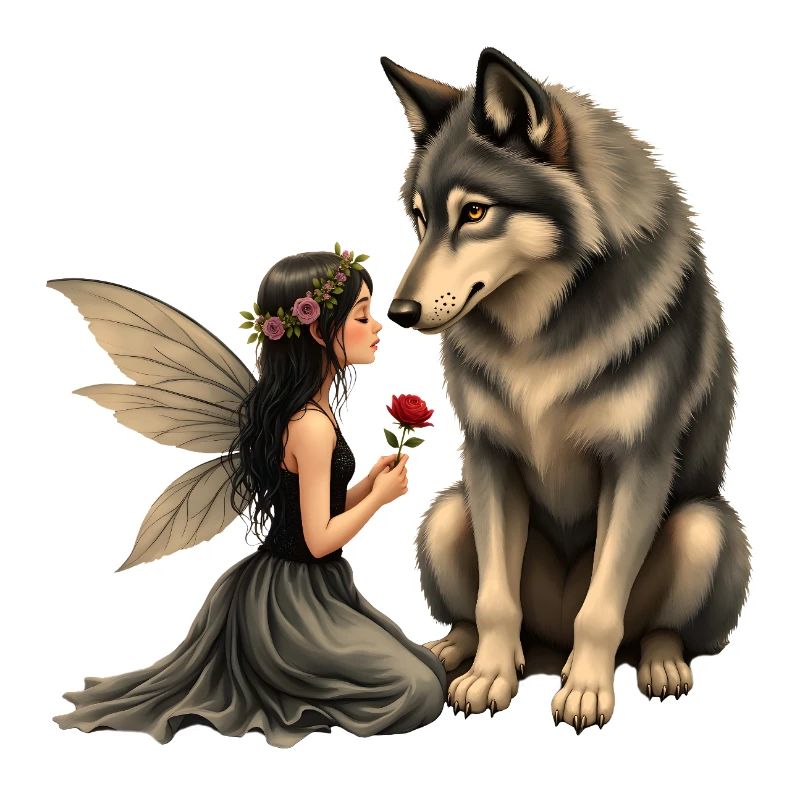 Fée et Loup : Baiser de Rose