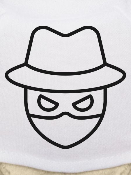 Maskierter Hacker-Linien-Symbol