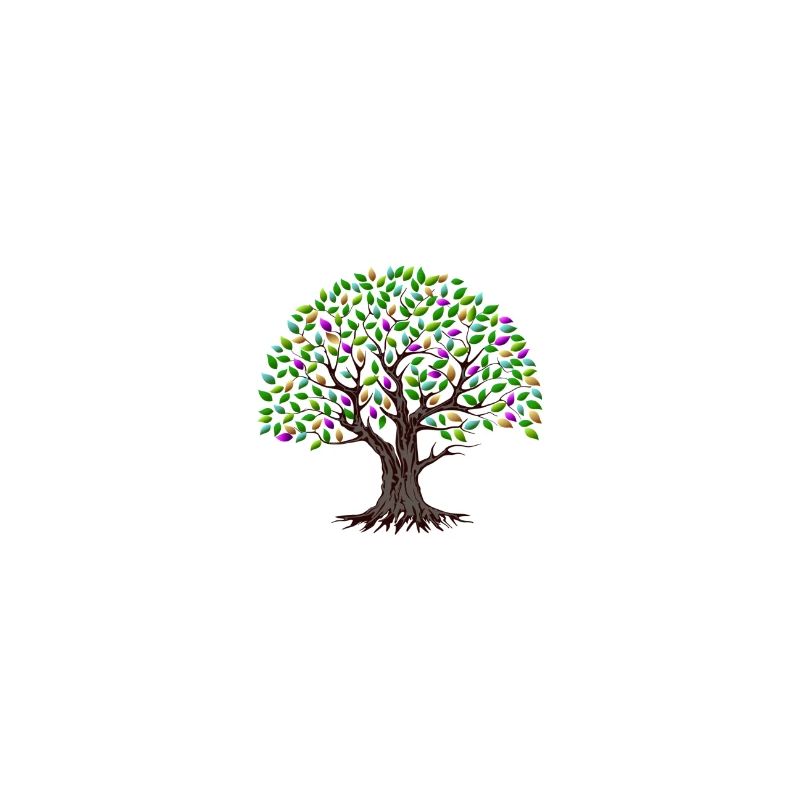 Bunter Baum mit Blättern