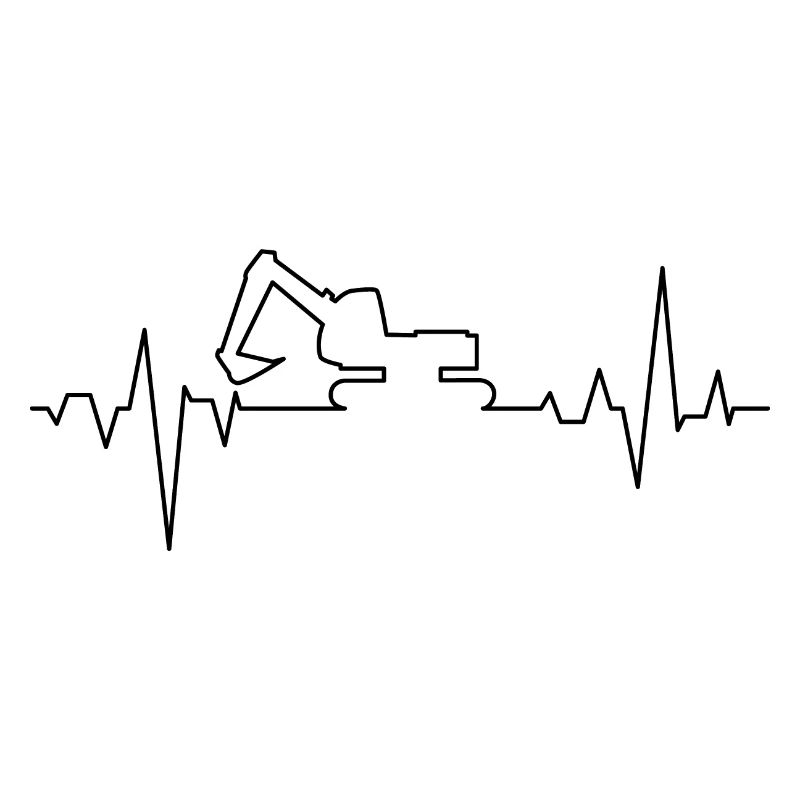 Bagger Pulse Geschenk Baggerfahrer Baustelle