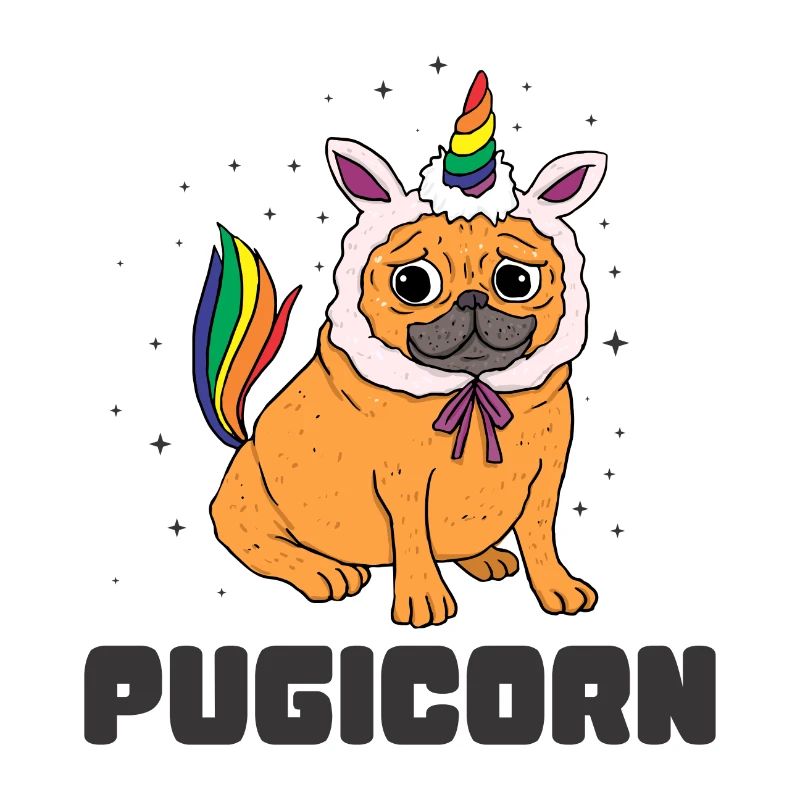 Hund Hunde Mops Pugicorn Einhorn Geschenk