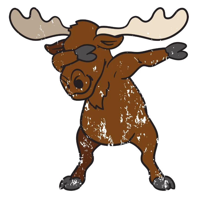 Rétro Vintage Grunge Dabbing Dab Elk
