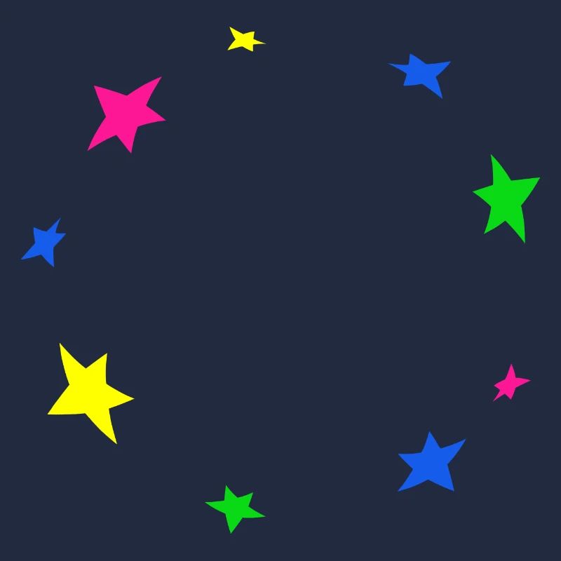 Star circle frame decoration star decor colorful