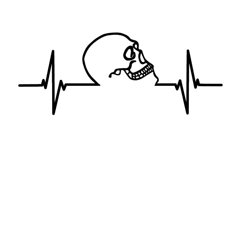 ECG Skull Skull Heart Line Gift