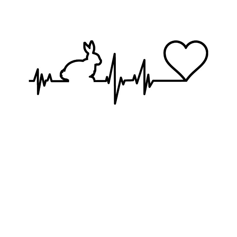 EKG Hase mit Herz Herzfrequenz Geschenk