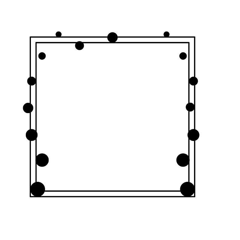 Dotted frame Square black