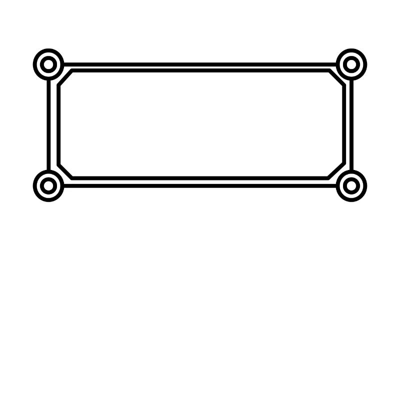 Rectangular frame black round corners
