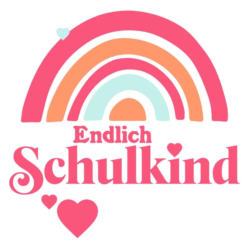 Enmdlich Schulkind - Boho Regenbogen mit Herz