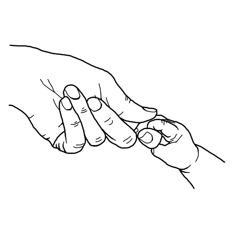main de bébé et d'un adulte