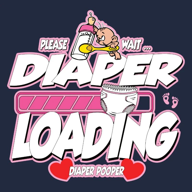 diaper pooper Windel wird beladen Mädchen Geschenk