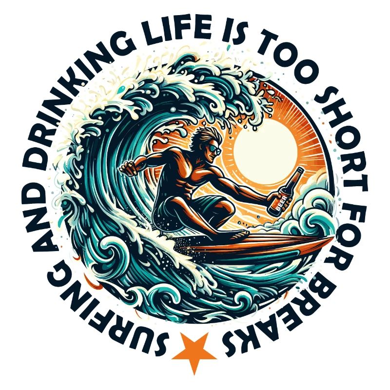 Surfing and drinking life is too short for breaks