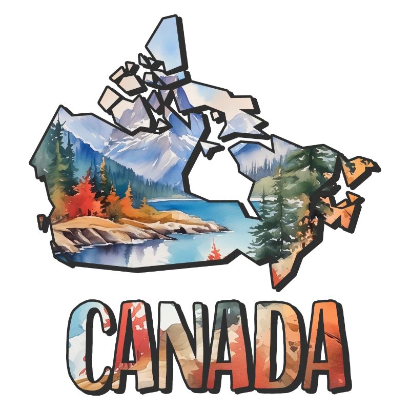 Carte à l’aquarelle du Canada