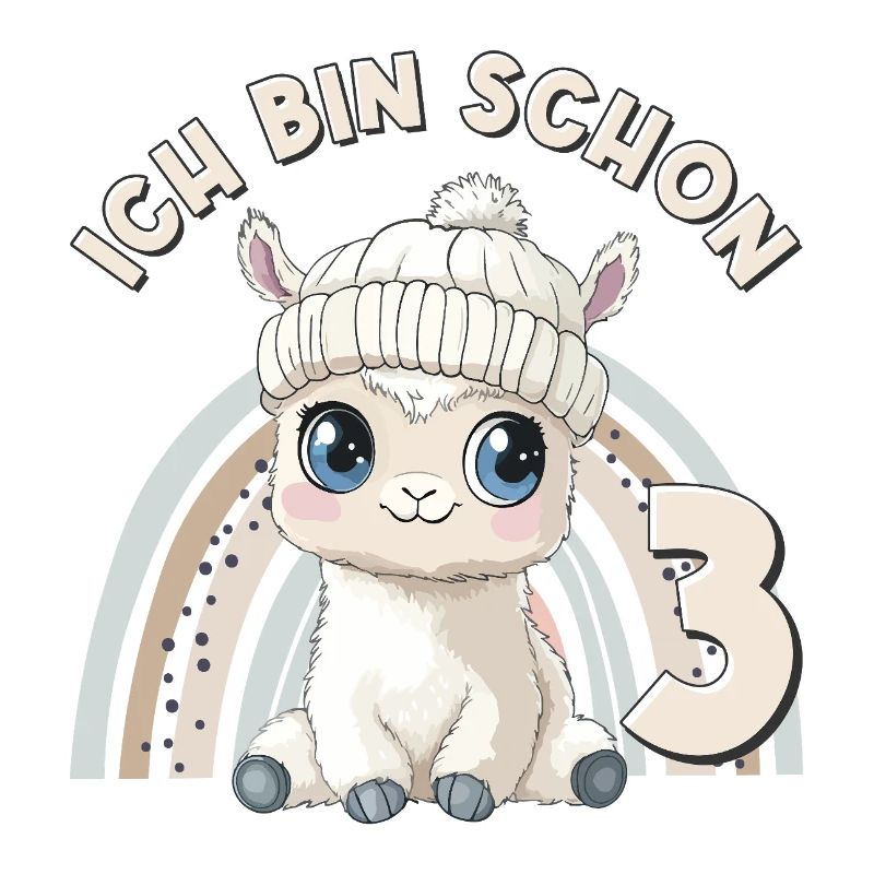 3rd Birthday Alpaca Llama Rainbow Cute Cute