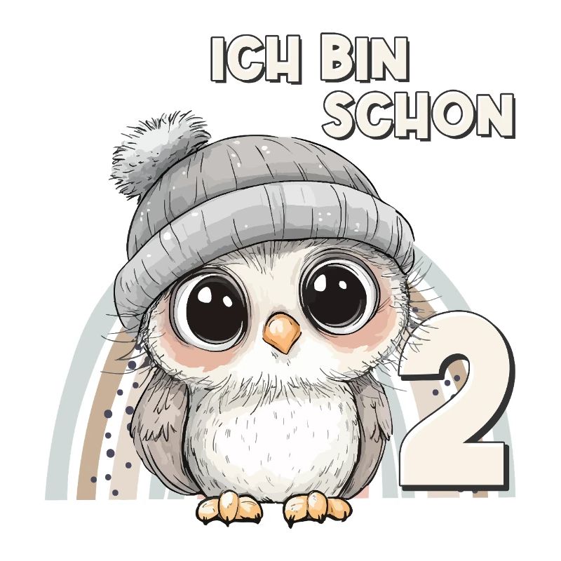 2. Geburtstag Eule Regenbogen Süß Niedlich
