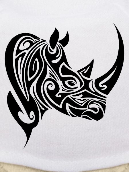 Rhino Tribal Head Tattoo